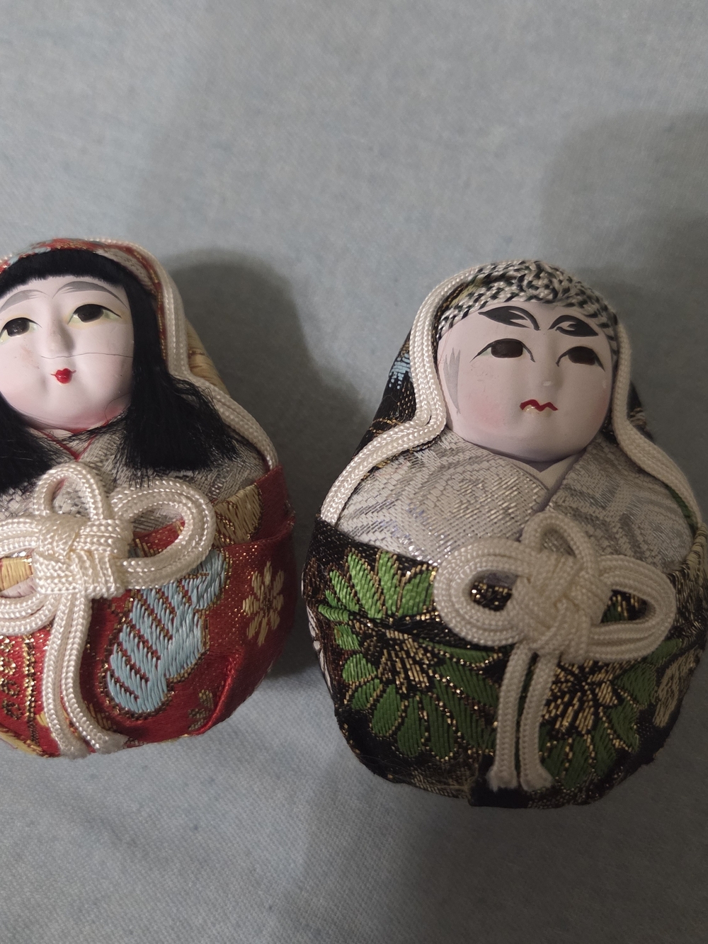 Vintage Wedding Dolls Japanese Hime-daruma Gofun Bride Groom - Picture 5 of 5